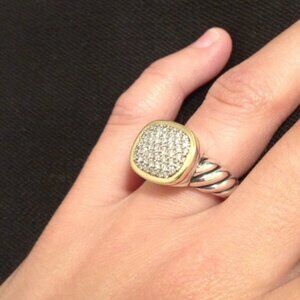 David Yurman LG Diamond Noblesse Ring. Sterling Silver & 18k Yellow Gold.